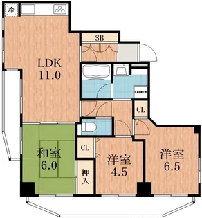 日宝ロイヤルハイツ桑津【4階】の間取り