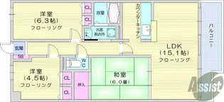 フォンティーヌ・スガワラ【2階】の間取り