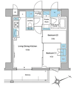 ルフォンプログレ中野坂上【3階】の間取り