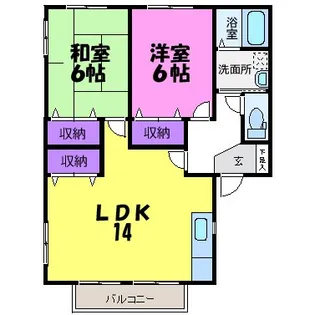 メアリー岡本 2【1階】の間取り