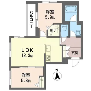 サラシャンティ【2階】の間取り