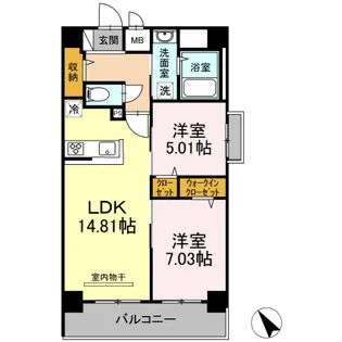 メゾン・クレールモンテ天久【4階】の間取り