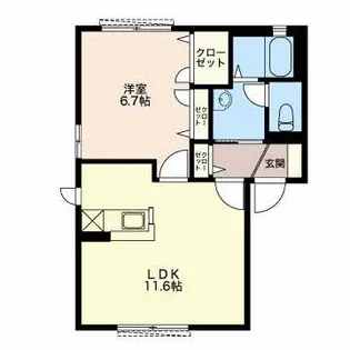 プロムナード南浜田 C【1階】の間取り