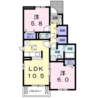 徳島県小松島市中田町字土持【アパート】の間取り