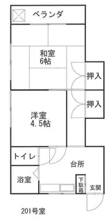 コマチハイツ2号【2階】の間取り