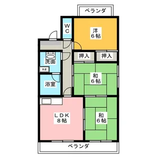 メモアール中花【2階】の間取り