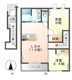 Villa du port【2階】の間取り