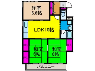 ラ・クルー服部本町【2階】の間取り