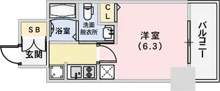 エステムプラザ神戸三宮ルクシア【3階】の間取り