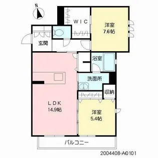 シャーメゾン江津湖【1階】の間取り