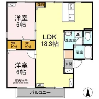 グリーンハウス A棟【2階】の間取り