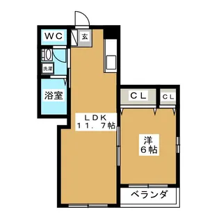 サンライズ菊名【1階】の間取り