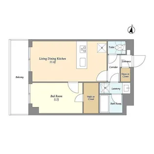 メゾンドオンディーヌ【2階】の間取り