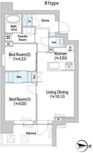 ネウボーノ菊川II【4階】の間取り