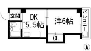 シャンクレール石橋【4階】の間取り