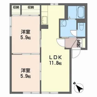 ドリームメッセねぎし A【1階】の間取り
