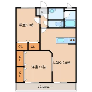 ERMスクウェアガーデン東館【2階】の間取り