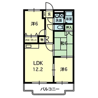 Mマンション八分字【1階】の間取り