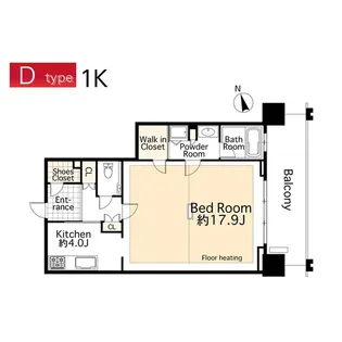 アートヴィレッジ大崎ビュータワー(SA借上)【28階】の間取り