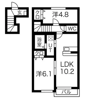 ヴィラージュ新田II【2階】の間取り