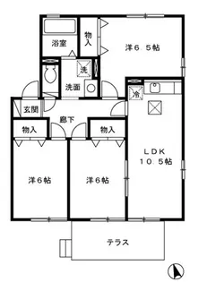 リビングタウン盛南【1階】の間取り