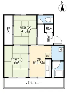 UR鈴蘭台第五【3階】の間取り