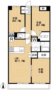 ダイアパレス船堀【3階】の間取り