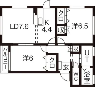 パークサイドクオーレI棟【1階】の間取り