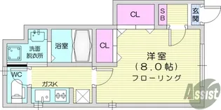 ハウスinモデラート【1階】の間取り