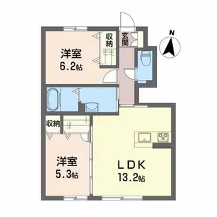 シャーメゾン中久万【1階】の間取り