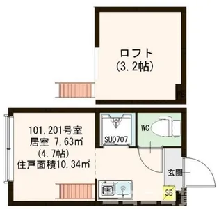 ハーモニーテラス堀ノ内【2階】の間取り
