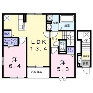 ハウス フェリーチェ II【2階】の間取り