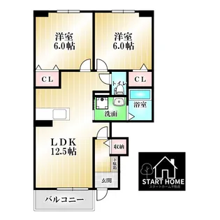 クラールプレディエE【1階】の間取り