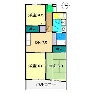 汐江ハイツ【4階】の間取り