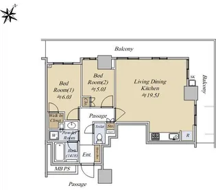 住吉川リバーサイドフォーラム・ザ・レジデンス【18階】の間取り