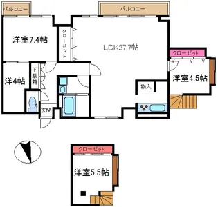 ハーベストハイツ【4階】の間取り