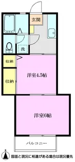 ハイツミヤシタ【2階】の間取り