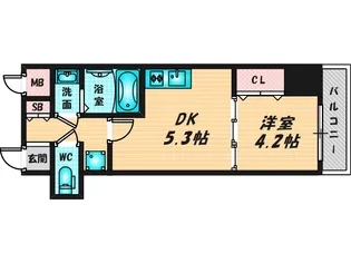 GARDENIA高井田【8階】の間取り