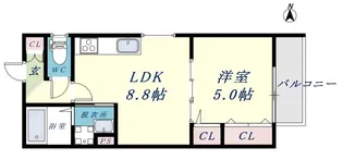 クリエオーレ大蓮東2【2階】の間取り