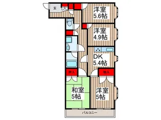グランドマンション中内出【4階】の間取り