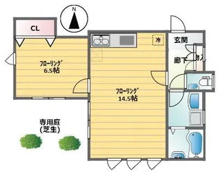 ロングビュー【1階】の間取り