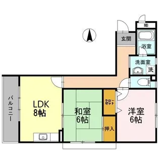 ファミリーハイツ蒲生【2階】の間取り