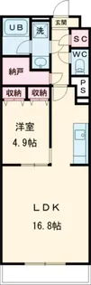 サウスキャピタル【1階】の間取り