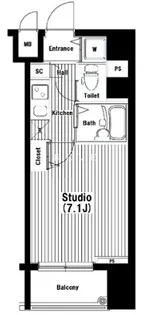 ガラステーション岩本町North【11階】の間取り