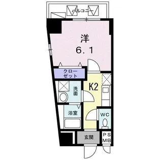 笹山ハイツ【6階】の間取り