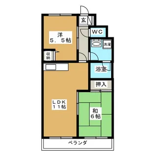 アサヒハイツ東葛西【2階】の間取り