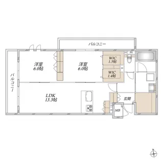 MILLE MERCIS~ミルメルシー~【2階】の間取り