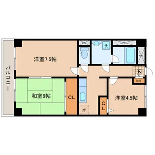 クオーレ白鳥【4階】の間取り