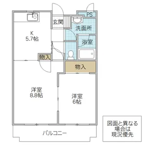 トワメゾン水戸 C棟【2階】の間取り