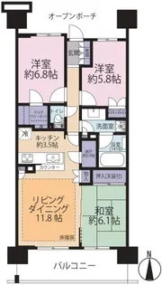 ブリリア多摩ニュータウンA棟【8階】の間取り